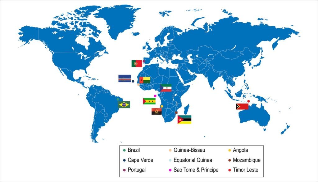 Portuguese-Speaking Countries Map
